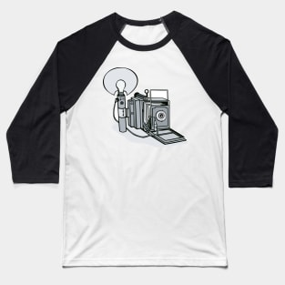 Press Camera With Bulb Flash Baseball T-Shirt